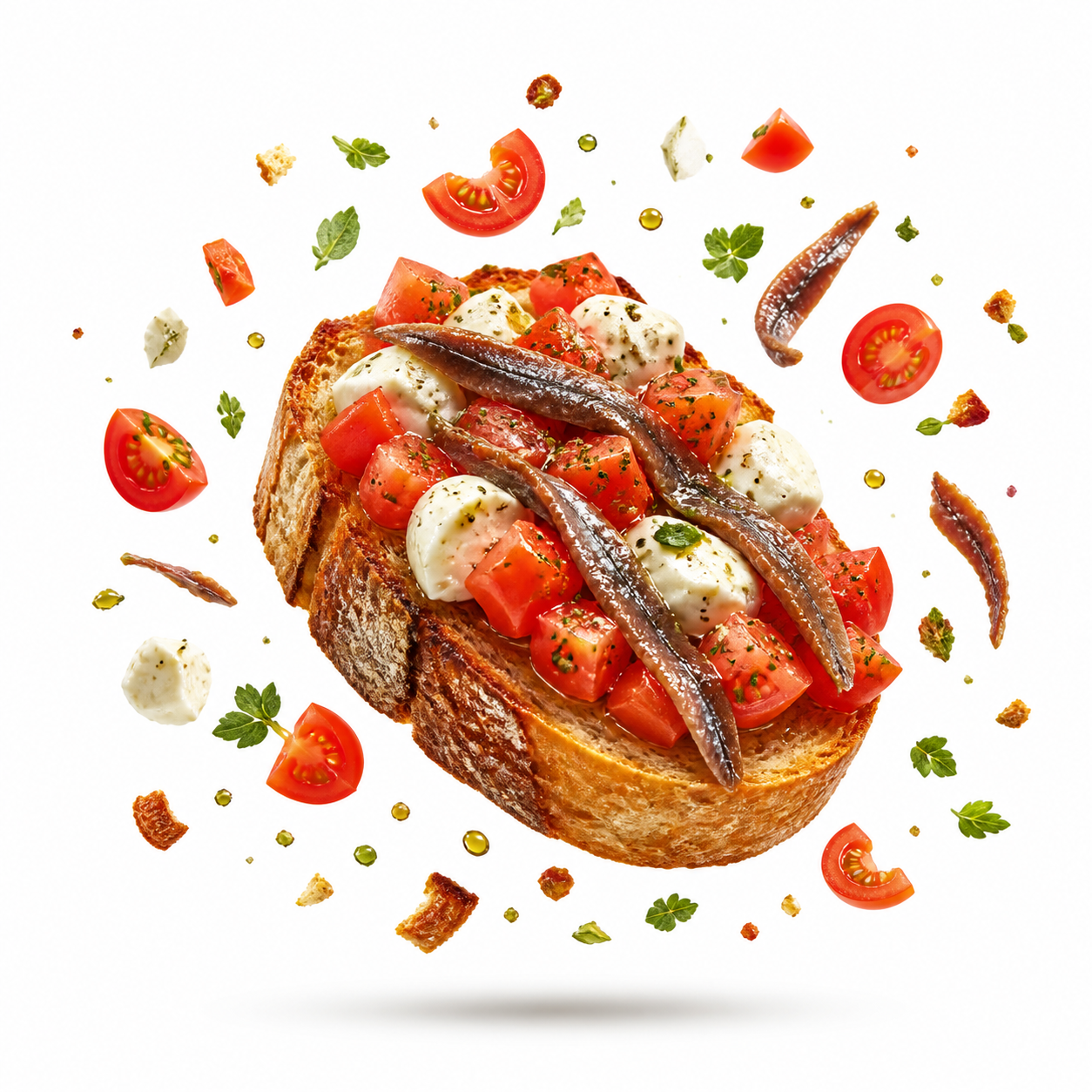 Mozzarella and anchovy bruschetta from Bar Nettuno