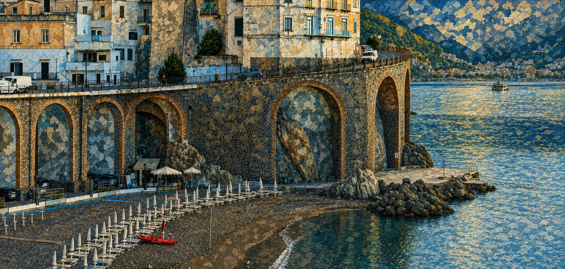 Bar Nettuno in Atrani with dishes from the white menu