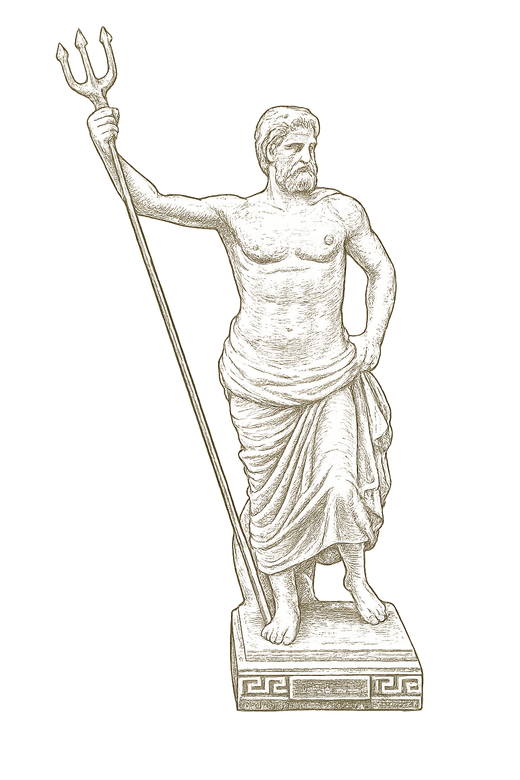Illustrated Neptune figure for Bar Nettuno